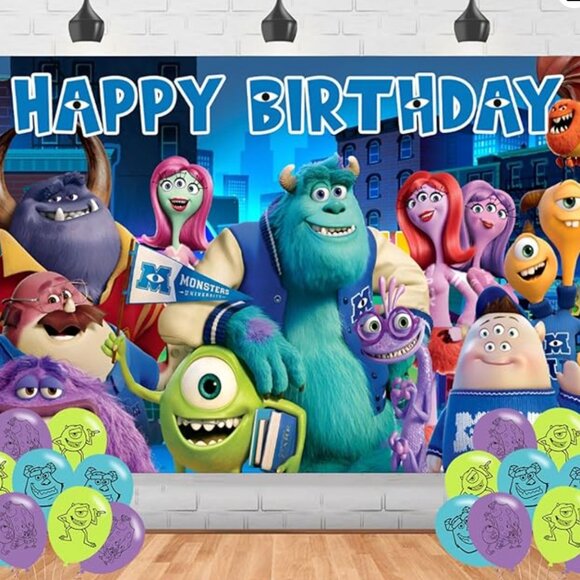 Monsters University Birthday Party Backdrop - Picture 1 of 5